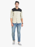 Men's Beige Full Sleeve Slim Fit Casual Shirt