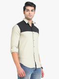 Men's Beige Full Sleeve Slim Fit Casual Shirt