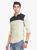 Men's Beige Full Sleeve Slim Fit Casual Shirt