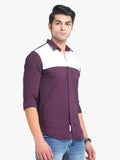 Men's Wine Full Sleeve Slim Fit Casual Shirt