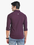 Men's Wine Full Sleeve Slim Fit Casual Shirt