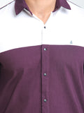 Men's Wine Full Sleeve Slim Fit Casual Shirt