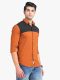 Men's Rust Full Sleeve Slim Fit Casual Shirt