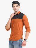 Men's Rust Full Sleeve Slim Fit Casual Shirt