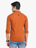 Men's Rust Full Sleeve Slim Fit Casual Shirt