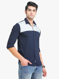Men's Navy Full Sleeve Slim Fit Casual Shirt