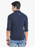 Men's Navy Full Sleeve Slim Fit Casual Shirt