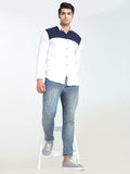 Men's White Full Sleeve Slim Fit Casual Shirt
