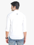 Men's White Full Sleeve Slim Fit Casual Shirt