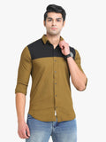 Men's Khaki Full Sleeve Slim Fit Casual Shirt