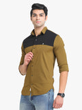 Men's Khaki Full Sleeve Slim Fit Casual Shirt