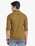 Men's Khaki Full Sleeve Slim Fit Casual Shirt