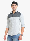 Men's Light Grey Full Sleeve Slim Fit Casual Shirt