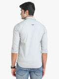 Men's Light Grey Full Sleeve Slim Fit Casual Shirt Seventy7