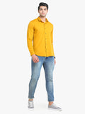 Men's Solid Mustard Full Sleeve Casual Shirt