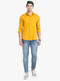 Men's Solid Mustard Full Sleeve Casual Shirt