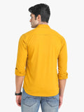 Men's Solid Mustard Full Sleeve Casual Shirt