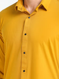 Men's Solid Mustard Full Sleeve Casual Shirt