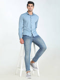 Men's Solid Blue Full Sleeve Casual Shirt