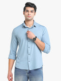 Men's Solid Blue Full Sleeve Casual Shirt