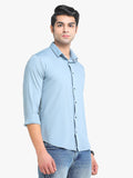 Men's Solid Blue Full Sleeve Casual Shirt