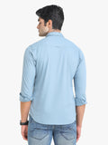 Men's Solid Blue Full Sleeve Casual Shirt