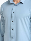 Men's Solid Blue Full Sleeve Casual Shirt