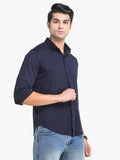 Men's Solid Navy Full Sleeve Casual Shirt