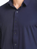 Men's Solid Navy Full Sleeve Casual Shirt