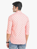Men's Printed Pink Full Sleeve Casual Shirt