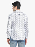 Men's Floral Printed White Full Sleeve Casual Shirt