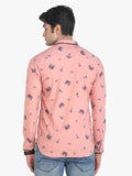 Men's Floral Printed Pink Full Sleeve Casual Shirt