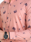 Men's Floral Printed Pink Full Sleeve Casual Shirt