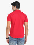Men's Solid Red Short Sleeve Casual Shirt