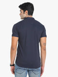 Men's Solid Navy Short Sleeve Casual Shirt