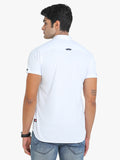 Men's Solid White Short Sleeve Casual Shirt