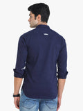 Men's Solid Navy Full Sleeve Casual Shirt