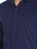 Men's Solid Navy Full Sleeve Casual Shirt