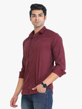 Men's Solid Maroon Full Sleeve Casual Shirt