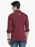 Men's Solid Maroon Full Sleeve Casual Shirt