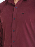 Men's Solid Maroon Full Sleeve Casual Shirt