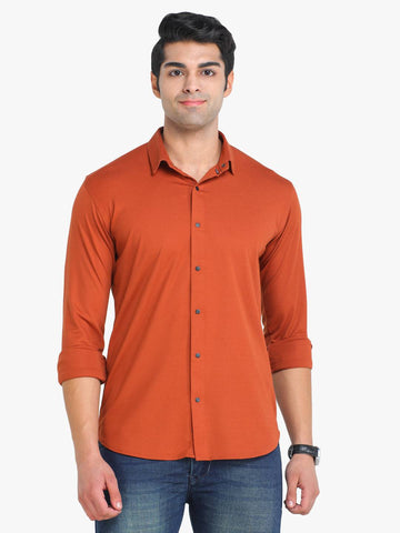 Men's Solid Tan Full Sleeve Casual Shirt