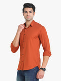 Men's Solid Tan Full Sleeve Casual Shirt