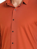 Men's Solid Tan Full Sleeve Casual Shirt Seventy7