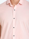 Men's Solid Pink Short Sleeve Casual Shirt colvynharris