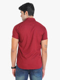 Men's Solid Maroon Short Sleeve Casual Shirt colvynharris