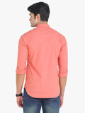Men's Solid Peach Full Sleeve Casual Shirt