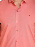 Men's Solid Peach Full Sleeve Casual Shirt