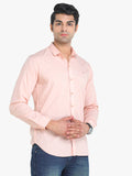 Men's Solid Pink Full Sleeve Casual Shirt colvynharris