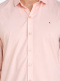 Men's Solid Pink Full Sleeve Casual Shirt